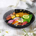 hot sale plastic round sushi tray disposable food sushi tray with clear lid
